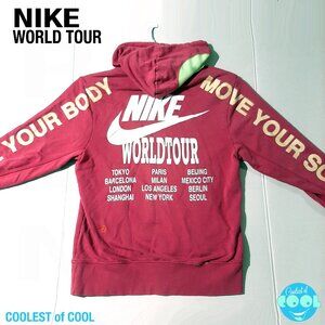 Nike World Tour Pullover Pink Hoodie Glow In The Dark unisex size Medium clean